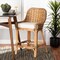 Baxton Studio Kyle Modern Bohemian Natural Brown Woven Rattan Counter Stool with Cushion 212-12805-ZORO - alternate 1